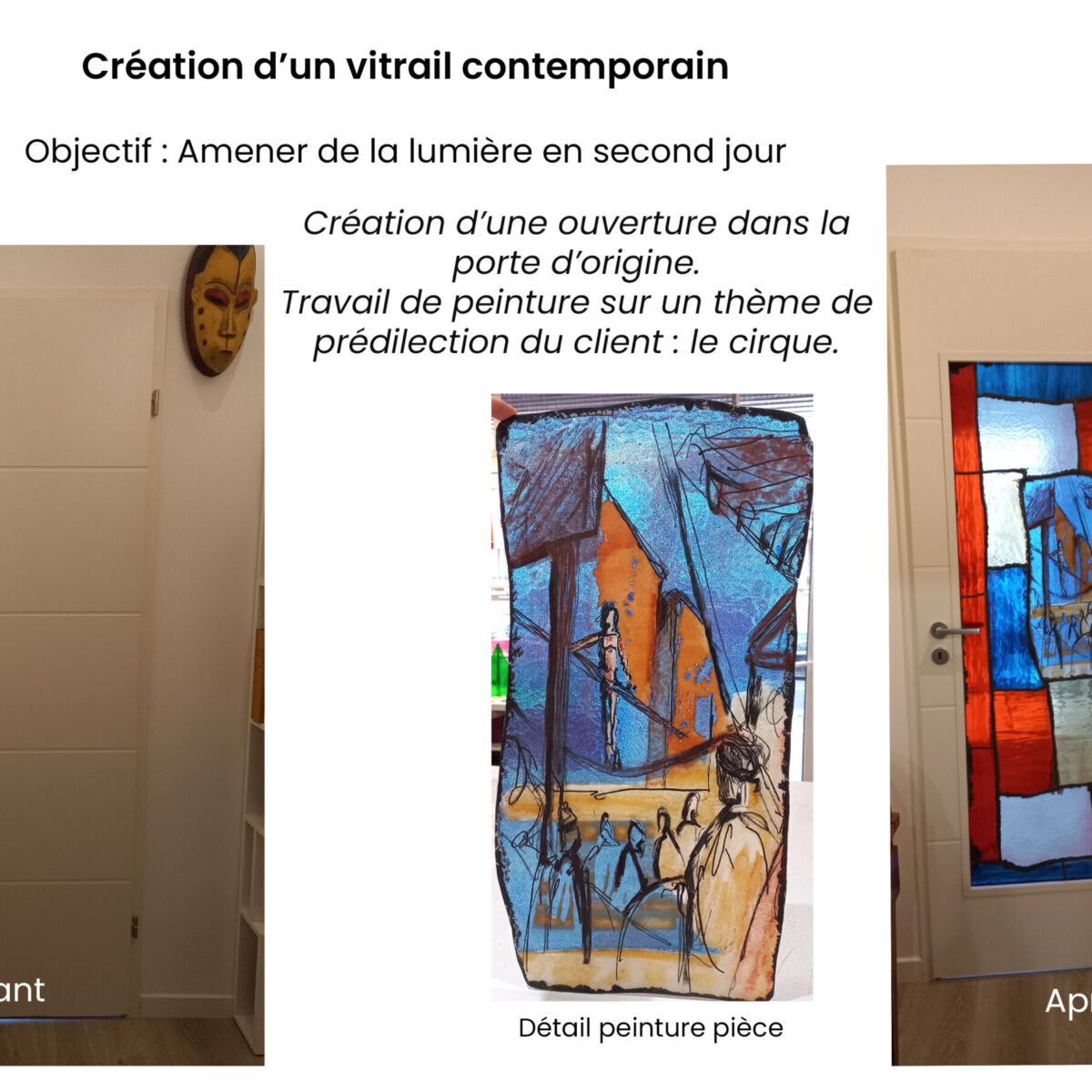 Vitrail Contemporain Le Funambule